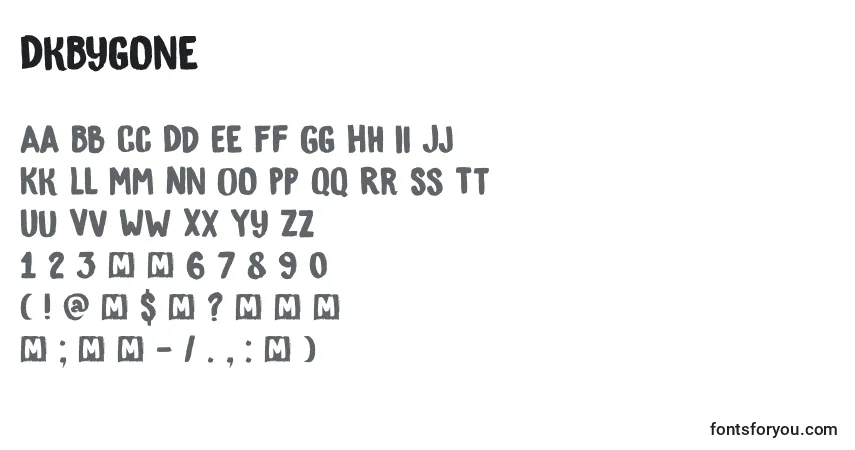 Шрифт DkBygone – алфавит, цифры, специальные символы