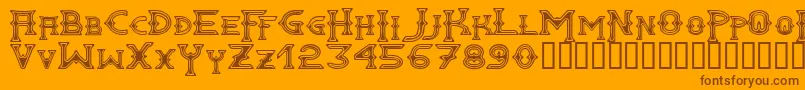 Gawain Font – Brown Fonts on Orange Background
