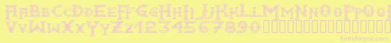 Gawain Font – Pink Fonts on Yellow Background