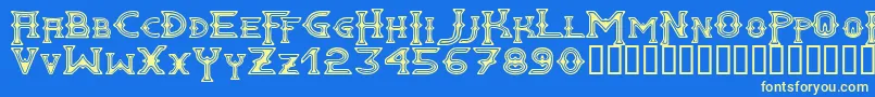 Gawain Font – Yellow Fonts on Blue Background