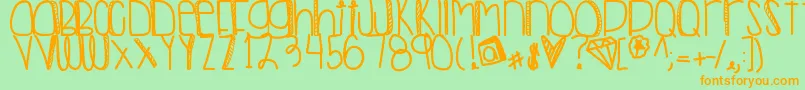 Anothernightout Font – Orange Fonts on Green Background