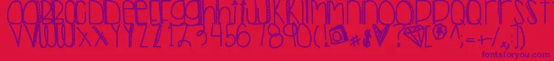 Anothernightout Font – Purple Fonts on Red Background