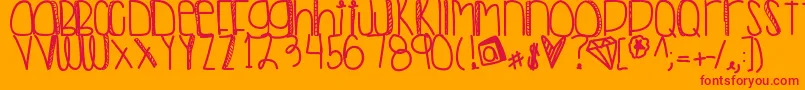 Anothernightout-fontti – punaiset fontit oranssilla taustalla