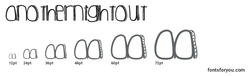 Anothernightout Font Sizes