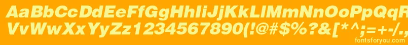 ContextBlackSsiBlackItalic Font – Yellow Fonts on Orange Background