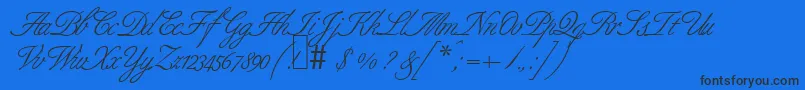 B690ScriptRegular-Schriftart – Schwarze Schriften auf blauem Hintergrund