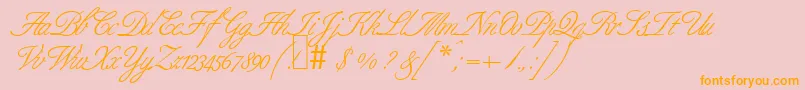 B690ScriptRegular Font – Orange Fonts on Pink Background