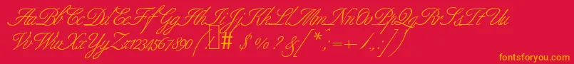 B690ScriptRegular Font – Orange Fonts on Red Background
