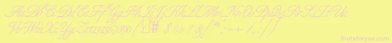 B690ScriptRegular Font – Pink Fonts on Yellow Background