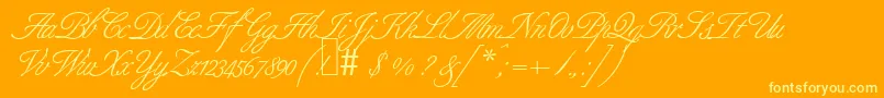 B690ScriptRegular Font – Yellow Fonts on Orange Background