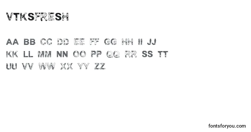 A fonte VtksFresh – alfabeto, números, caracteres especiais