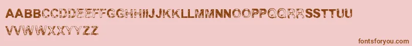Fonte VtksFresh – fontes marrons em um fundo rosa
