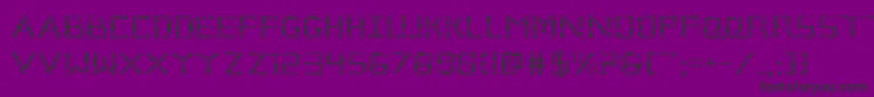 Brokencyborgexpand-fontti – mustat fontit violetilla taustalla