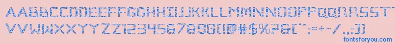 Brokencyborgexpand-Schriftart – Blaue Schriften auf rosa Hintergrund