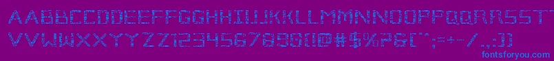 Brokencyborgexpand-Schriftart – Blaue Schriften auf violettem Hintergrund