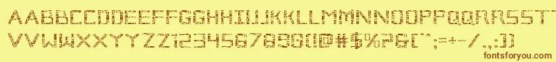 Brokencyborgexpand Font – Brown Fonts on Yellow Background