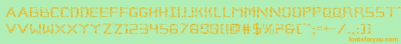 Brokencyborgexpand Font – Orange Fonts on Green Background