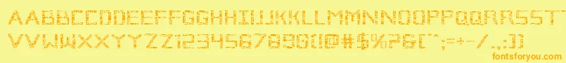 Brokencyborgexpand Font – Orange Fonts on Yellow Background