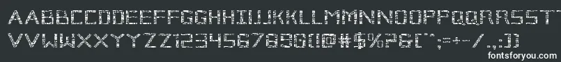 Brokencyborgexpand-fontti – valkoiset fontit mustalla taustalla