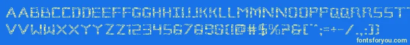 Brokencyborgexpand Font – Yellow Fonts on Blue Background