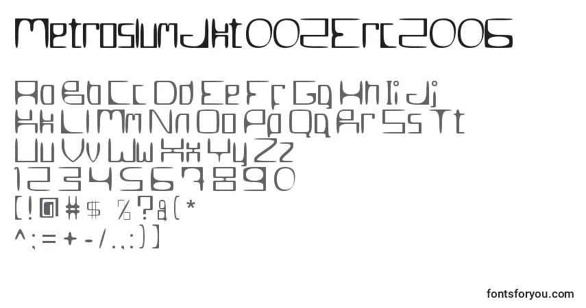 Schriftart MetroslumJkt002Erc2006 – Alphabet, Zahlen, spezielle Symbole