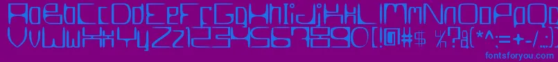 MetroslumJkt002Erc2006 Font – Blue Fonts on Purple Background