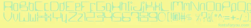 MetroslumJkt002Erc2006 Font – Green Fonts on Yellow Background