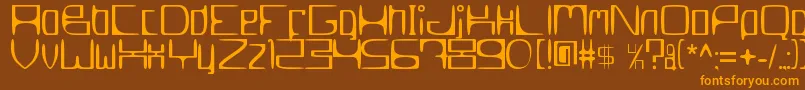 MetroslumJkt002Erc2006 Font – Orange Fonts on Brown Background