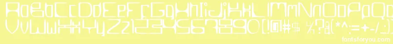 MetroslumJkt002Erc2006 Font – White Fonts on Yellow Background