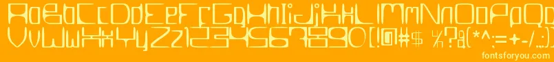 MetroslumJkt002Erc2006 Font – Yellow Fonts on Orange Background