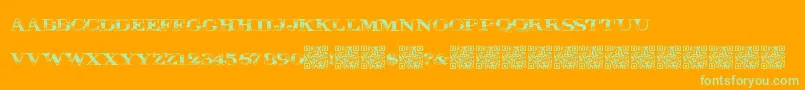 Megadeal Font – Green Fonts on Orange Background