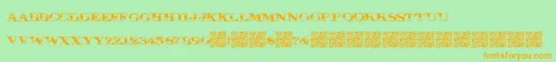 Megadeal Font – Orange Fonts on Green Background