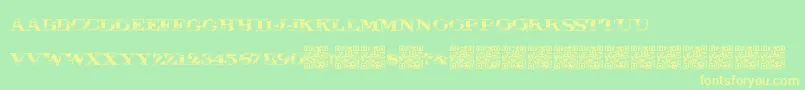 Megadeal Font – Yellow Fonts on Green Background