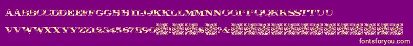 Шрифт Megadeal – жёлтые шрифты на фиолетовом фоне