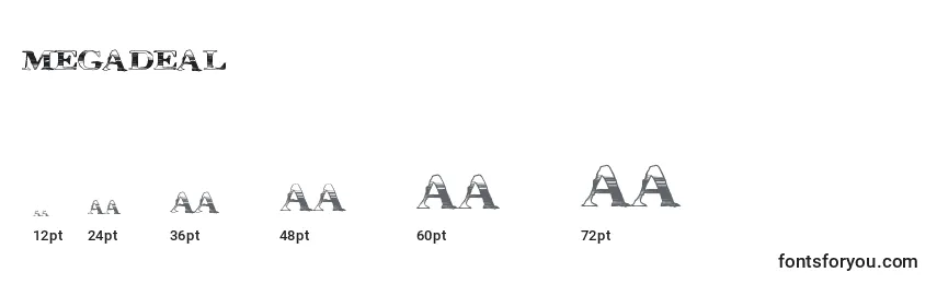Размеры шрифта Megadeal