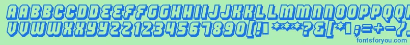Hang-fontti – siniset fontit vihreällä taustalla