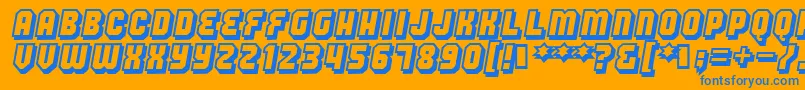 Hang Font – Blue Fonts on Orange Background