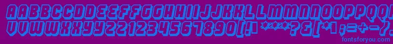 フォントHang – 紫色の背景に青い文字