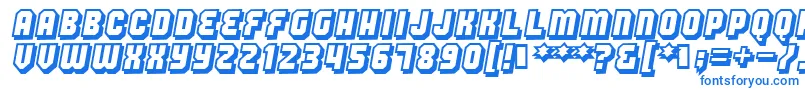 フォントHang – 白い背景に青い文字
