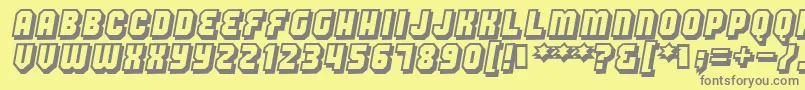 Hang-fontti – harmaat kirjasimet keltaisella taustalla