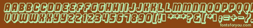 Hang Font – Green Fonts on Brown Background