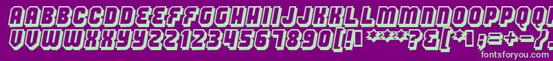 Hang-fontti – vihreät fontit violetilla taustalla