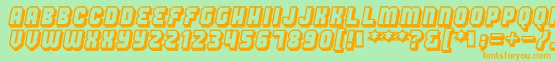 Hang Font – Orange Fonts on Green Background