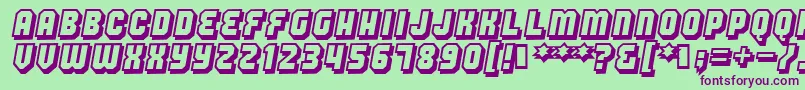 Hang Font – Purple Fonts on Green Background