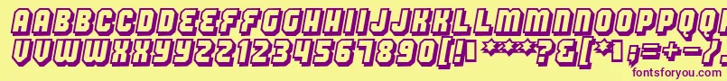 Hang-fontti – violetit fontit keltaisella taustalla