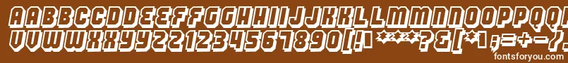 Hang-fontti – valkoiset fontit ruskealla taustalla