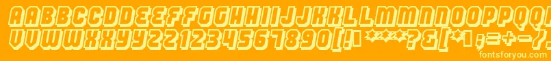 Hang-fontti – keltaiset fontit oranssilla taustalla