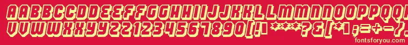 フォントHang – 黄色の文字、赤い背景