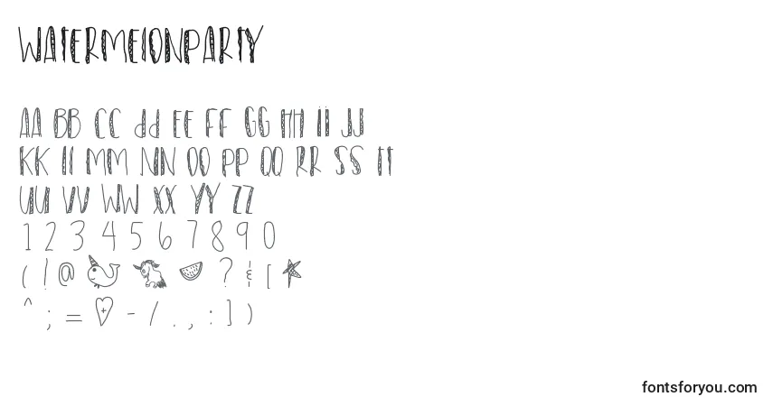 Watermelonparty Font – alphabet, numbers, special characters