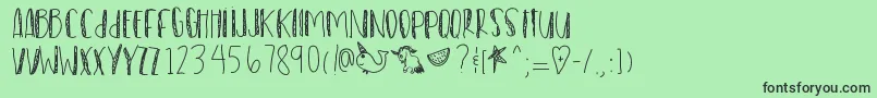 Watermelonparty Font – Black Fonts on Green Background